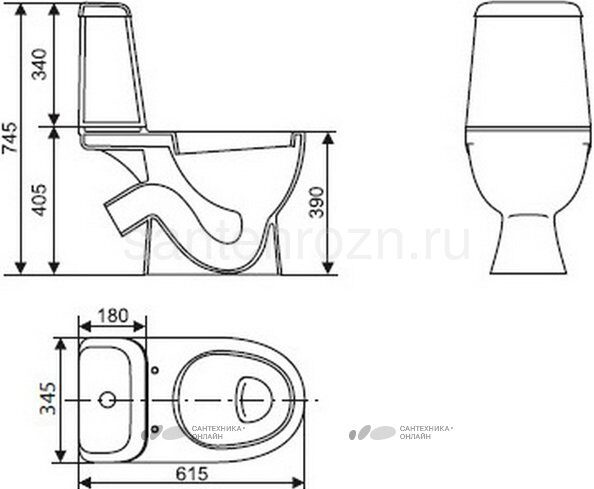 Компакт "MAX LUXE" белый с сиденьем, арматура